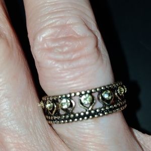 Chloe Golden Lotus crystal Ring Chloe + Isabel New